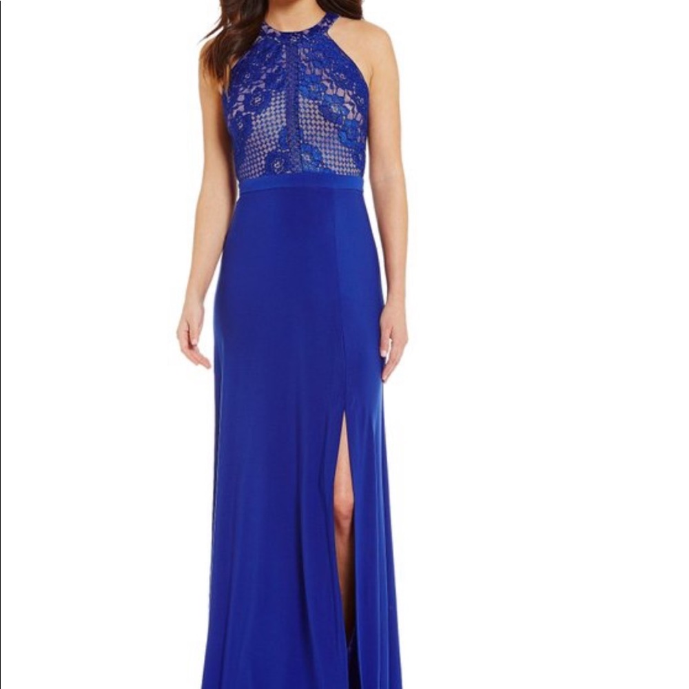 Long blue formal dress